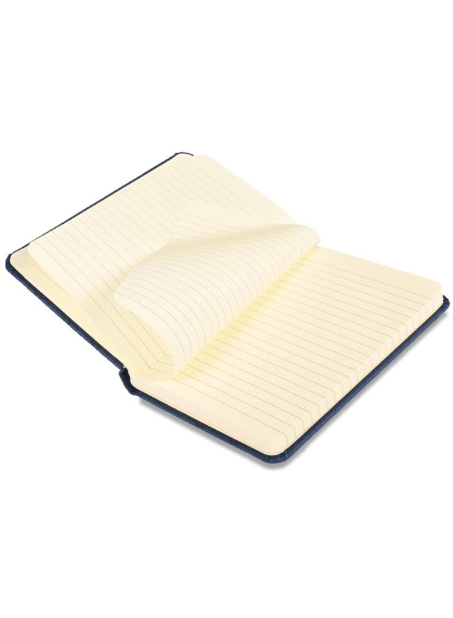 FIS® Executive Notebook, Italian PU Materials, A6 Size(105x148mm,) Round Corners, 96 Sheets, Single Ruled, 70gsm Italian Ivory Paper with Elastic Band Closure, 1 Piece, Blue Color-FSNBEXA6BLD5 - Image 5